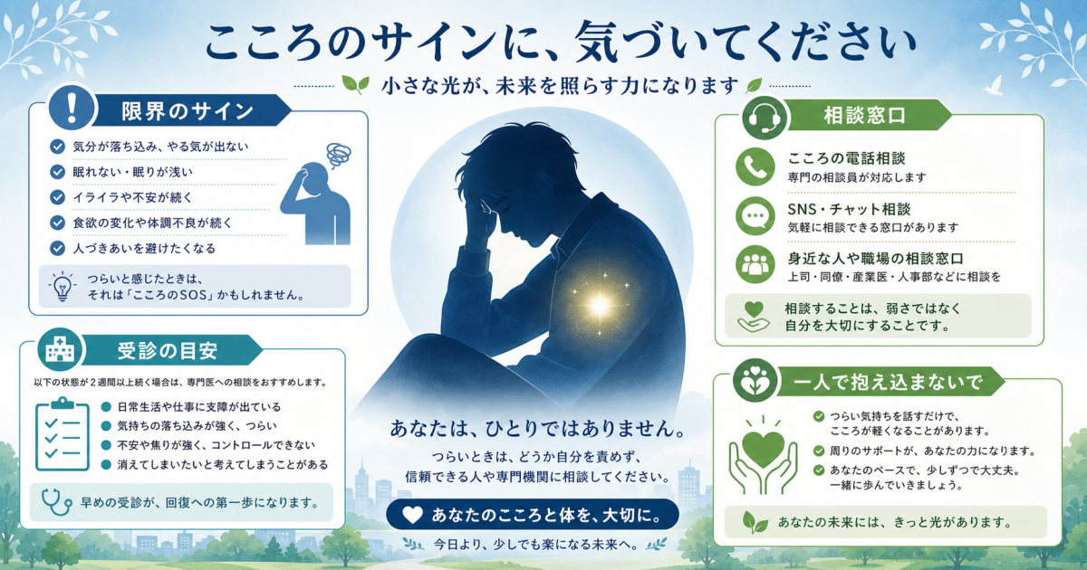 「死にたい・消えたい」気持ちは限界のサイン｜受診目安と相談窓口